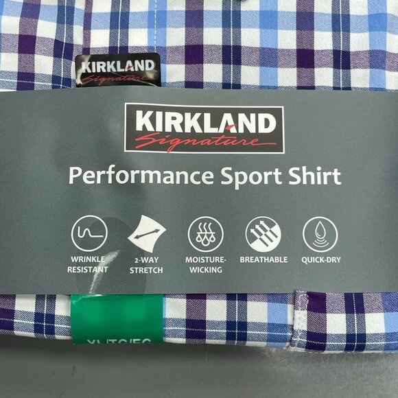 NEW Kirkland Performance Men's XL Sport Dress Shirt Plaid - Picture 4 of 8